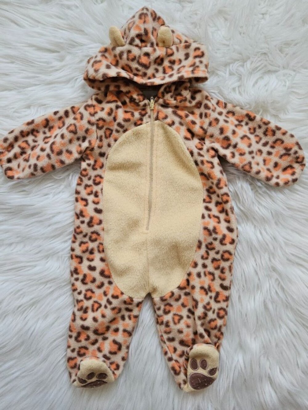 Baby Grand Cheetah Cat Leopard Playsuit Animal Custome Halloween Sleeper Footie
